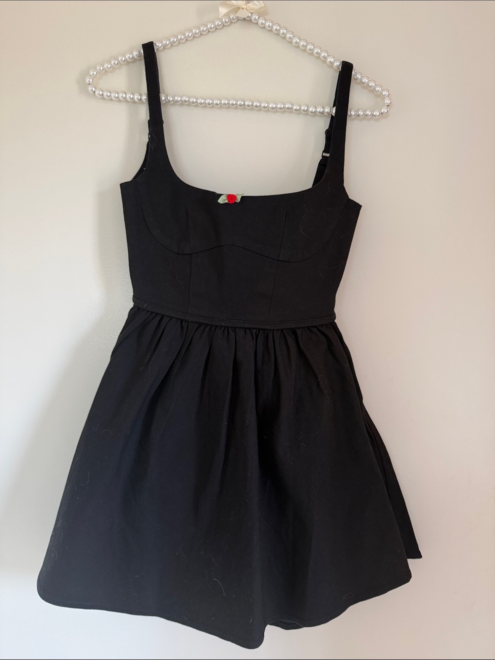 Adjustable Strappy Black Lace-Up Mini Dress